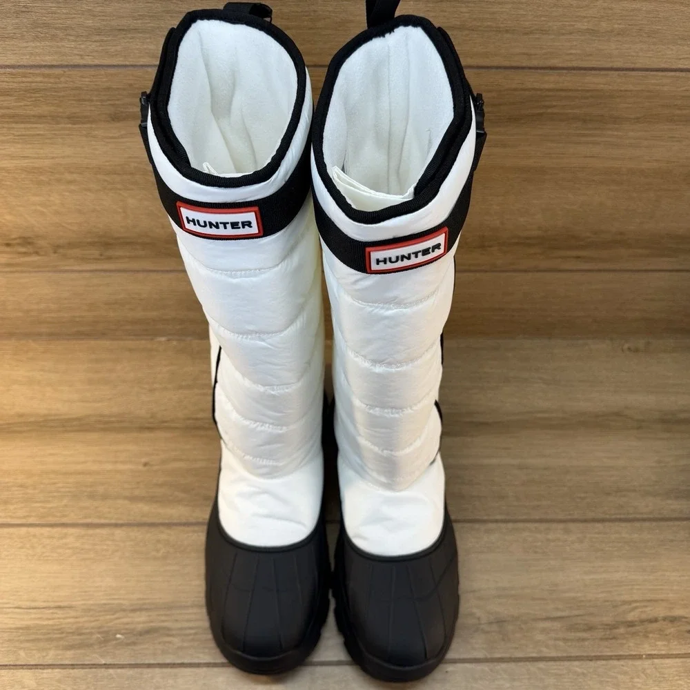 HUNTER Intrepid Tall  Womens Waterproof Snow‎ Boots White Black Size 11 NWT